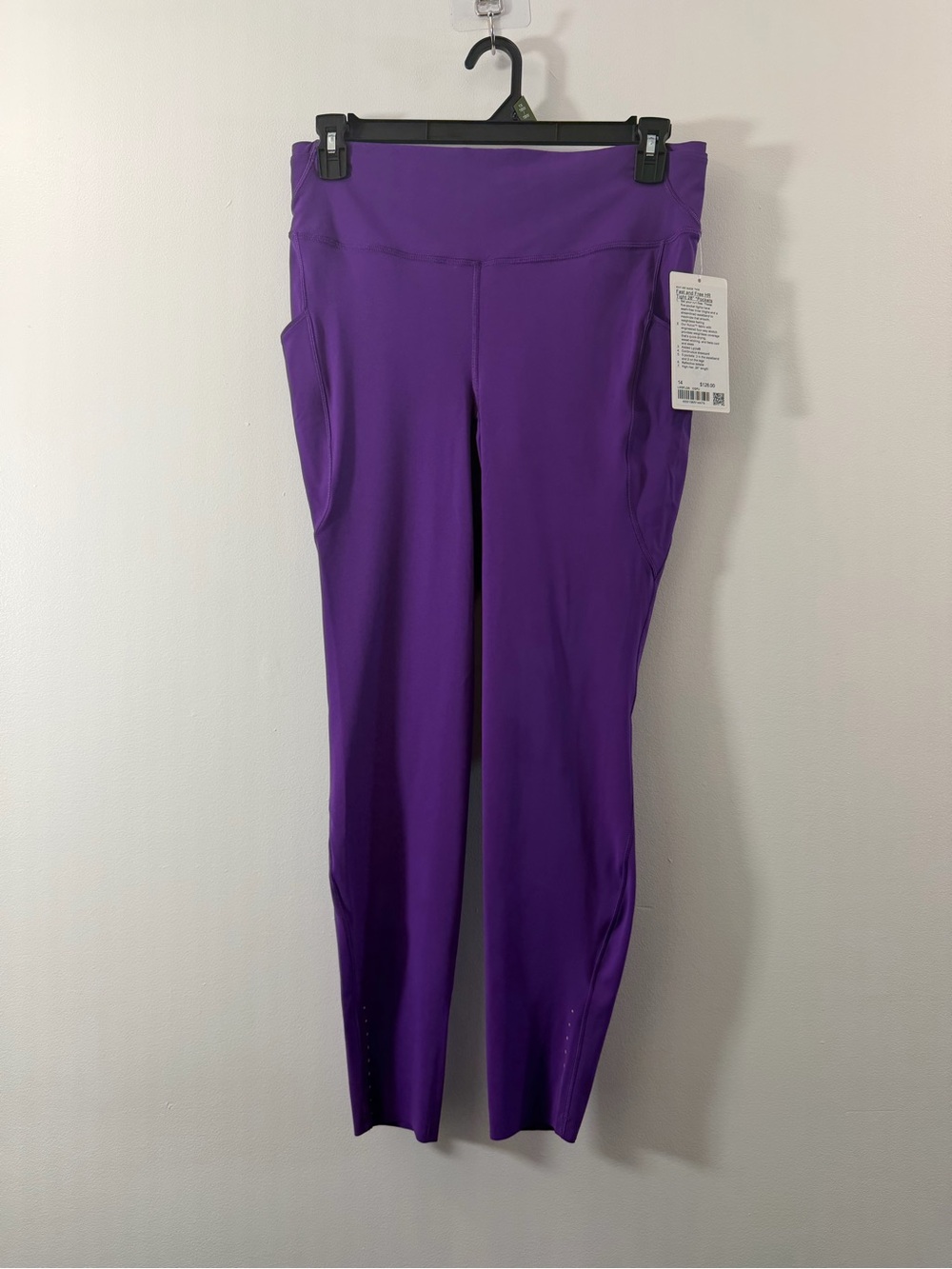 Lululemon Fast & Free HR Tight 28” Pockets Moonlight Magenta Size 14 UPF 40+